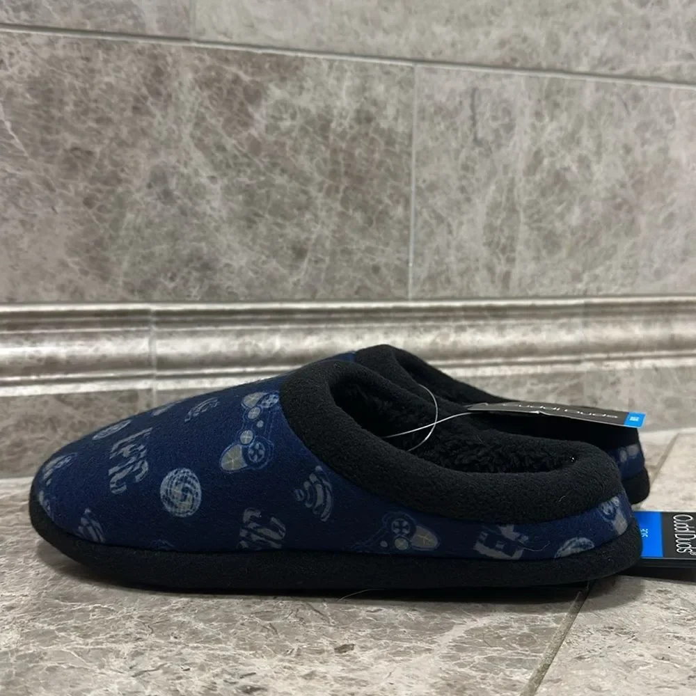 Cuddl Duds Boys Printed Epic Gamer Fleece Clog Slipper NEW L (5-6)
